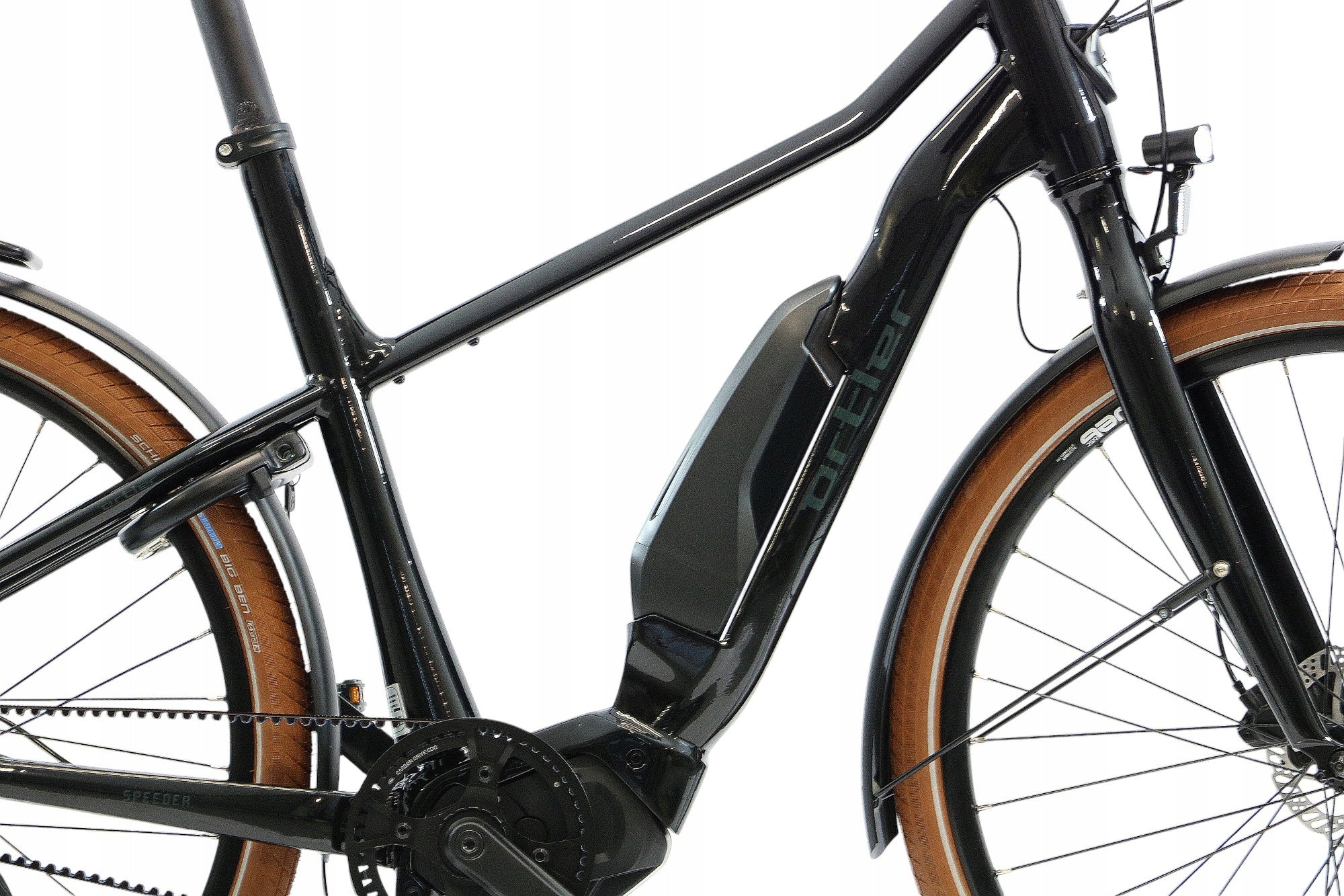 28" ELECTRIC BIKE ON BELT GATES URBAN MEN'S SHIMANO 14 AH Foldability partially assembled, calibrated