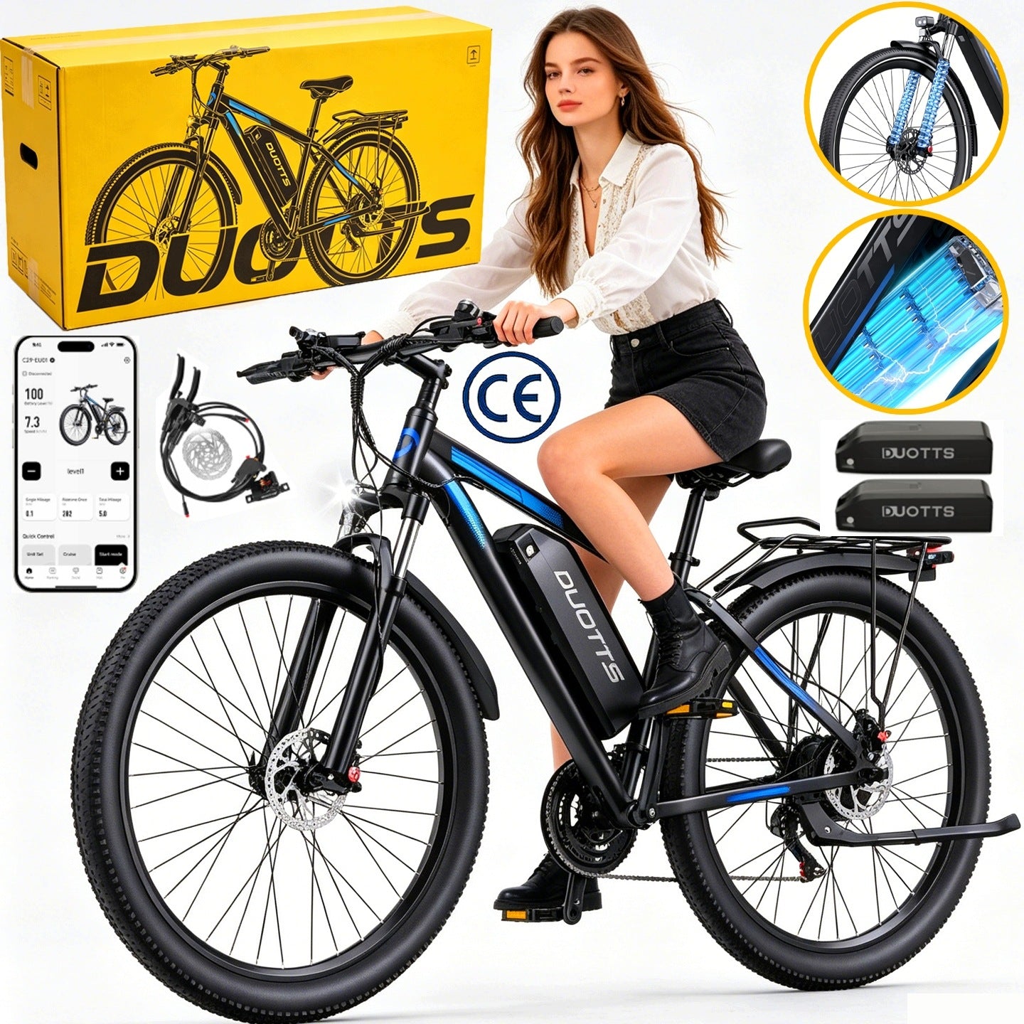 29''Unisex Electric vehicle Duotts C29-L dual battery 1000W 48V15AH 55km/h