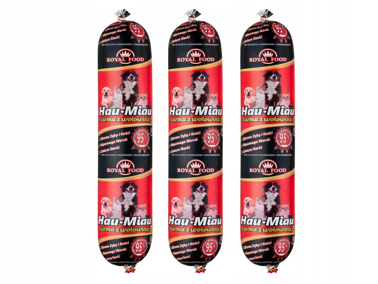 29x0.9KG Dog Food Bar Royal Food Hau Miau Beef 95% Meat Brand HauMiau