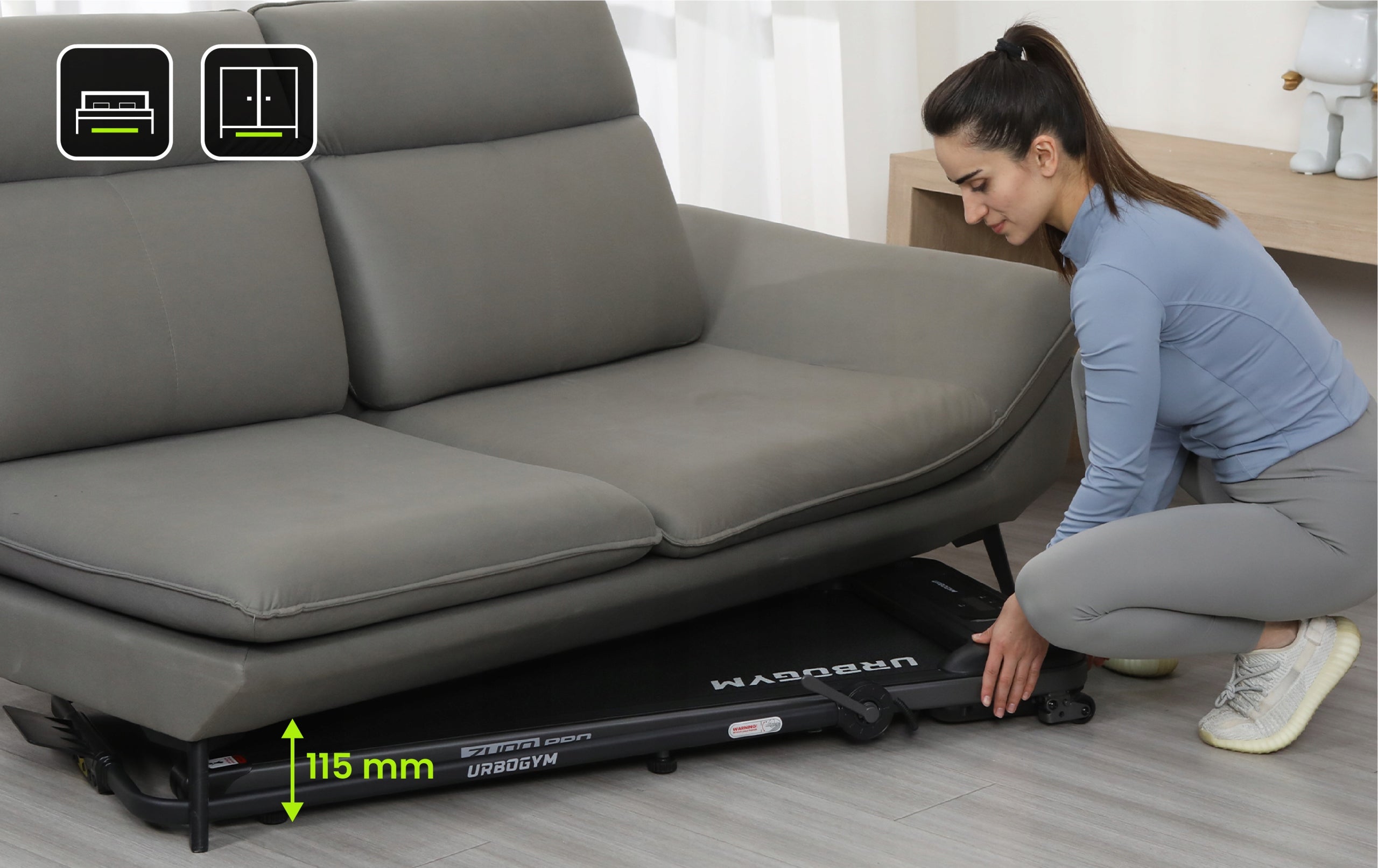 2IN1 ZUNO PRO ELECTRIC TREADMILL FOLDING FLAT UNDER BED 10KM/H Manufacturer code ZUNO PRO