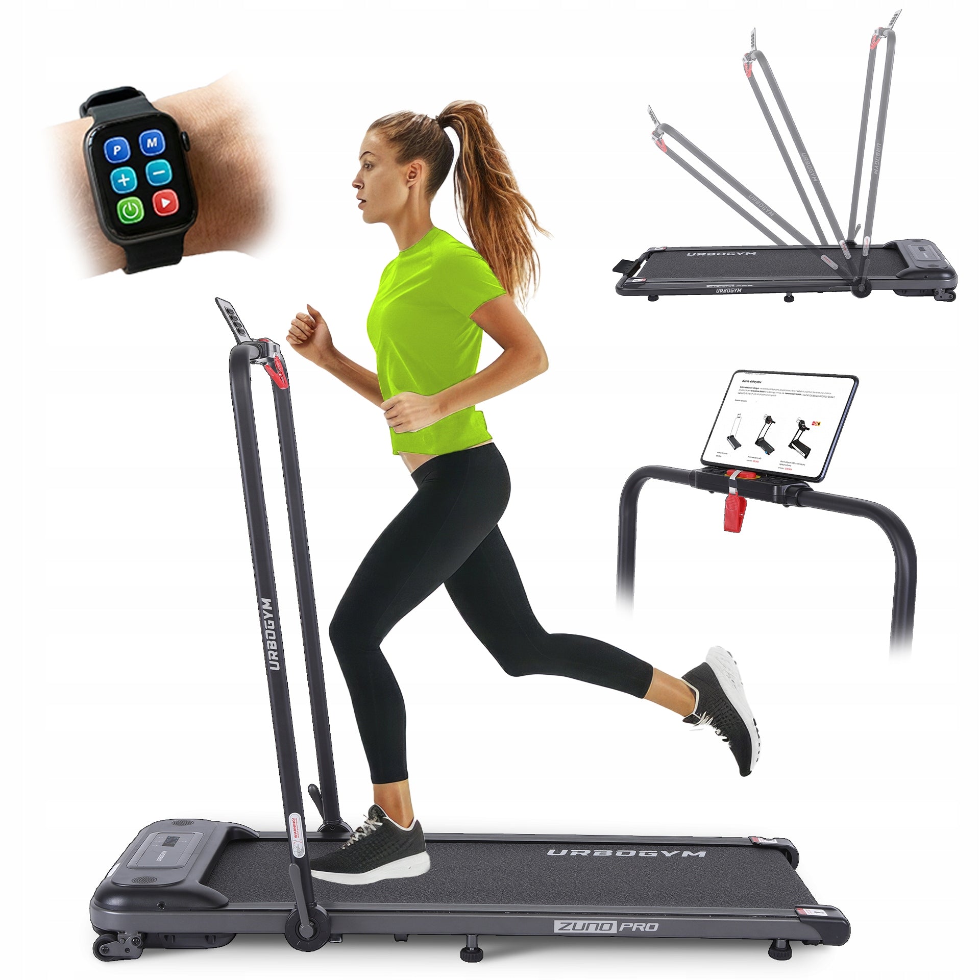 2IN1 ZUNO PRO ELECTRIC TREADMILL FOLDING FLAT UNDER BED 10KM/H
