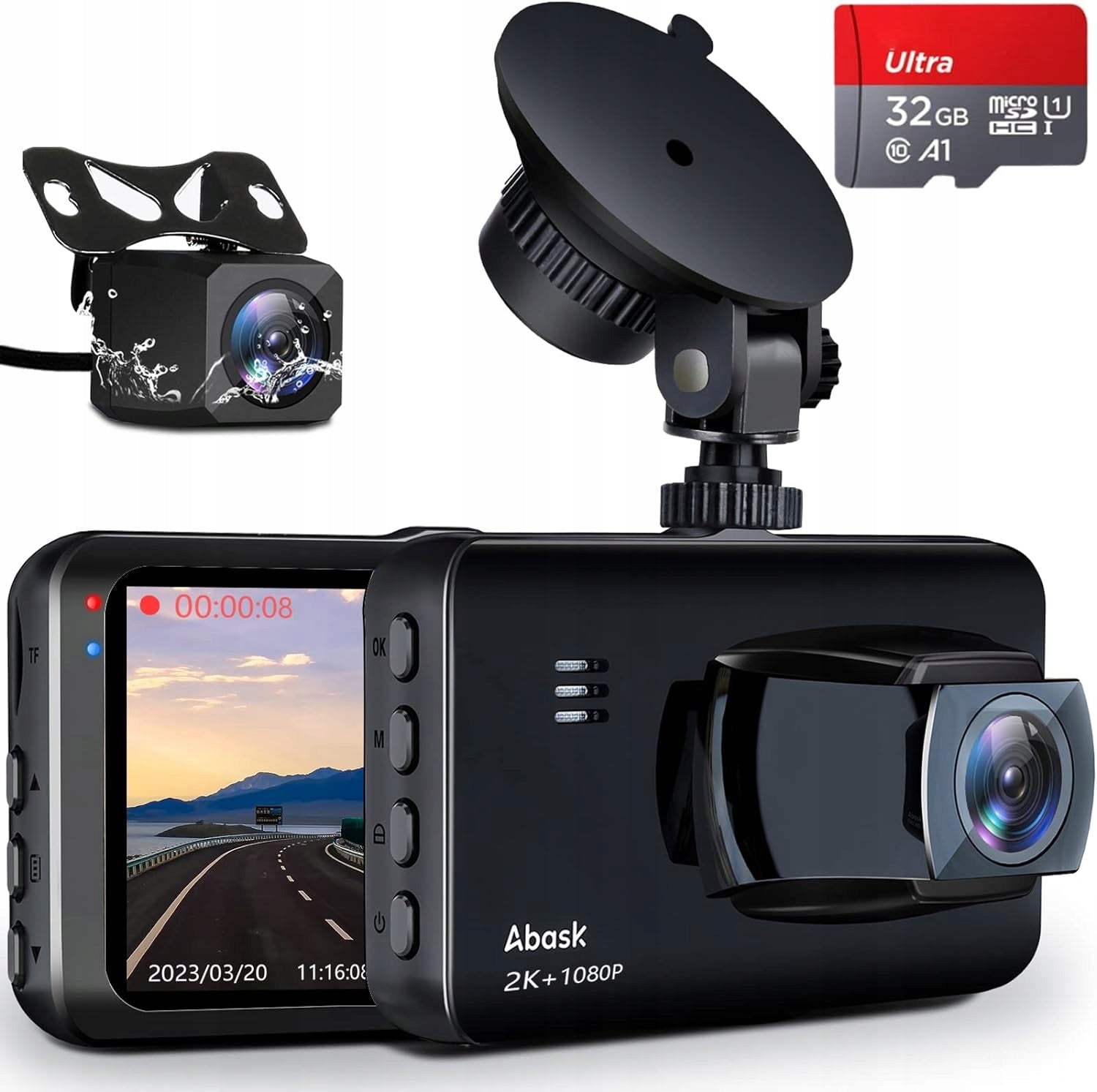 2K 1440p dashboard dash cam, parking monitoring