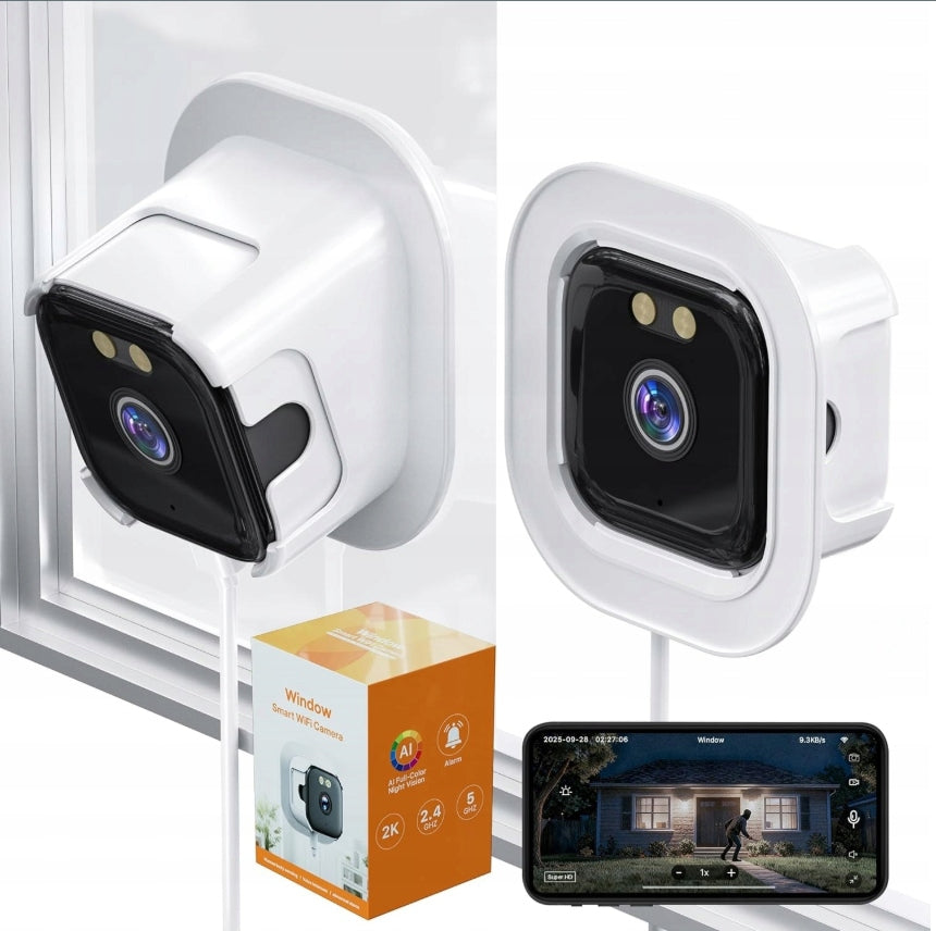 2K Home Security Window Camera with KW Full Color Night Vision