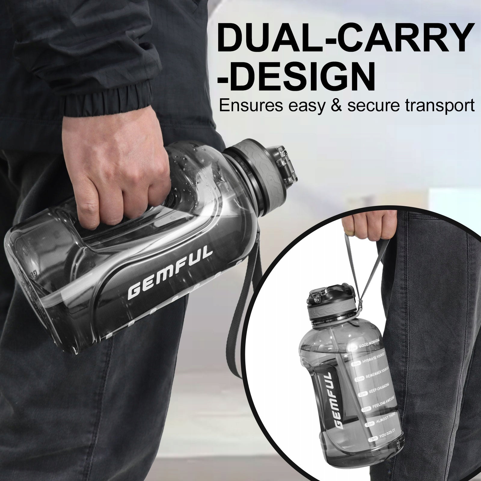 2L Big Water Bottle with Handle Portable Plastic Pot for Fitness, Travel Kind water bottle