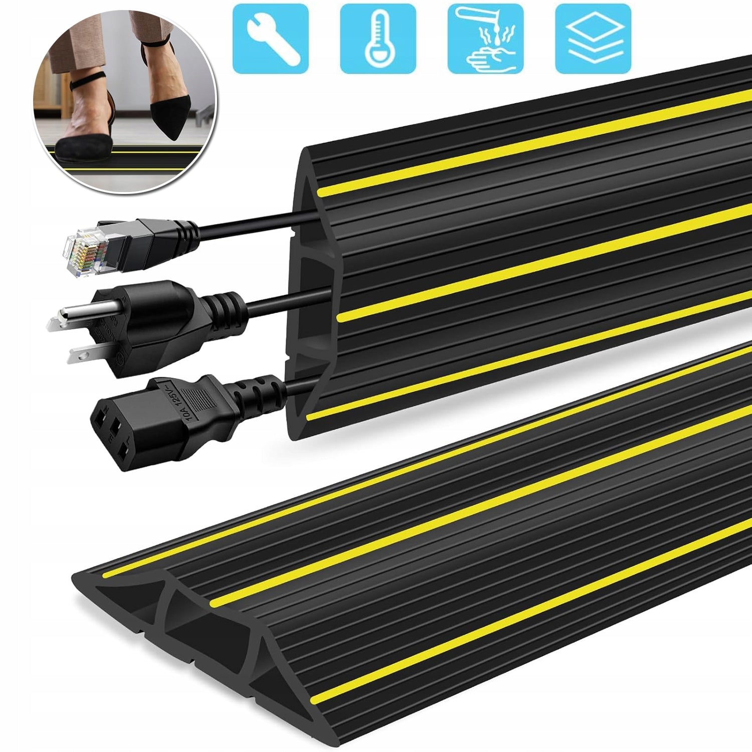 2M CABLE CHANNEL, CABLE ORGANIZER, MODULAR BRIDGE FOR FLOOR HOSE