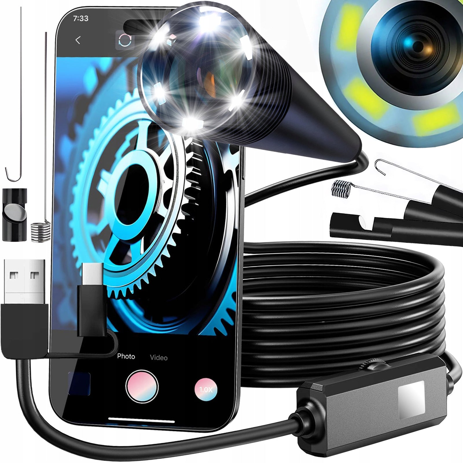 2M INSPECTION ENDOSCOPE CAMERA FOR COMPUTER PHONE PC ANDROID ENDOSCOPE