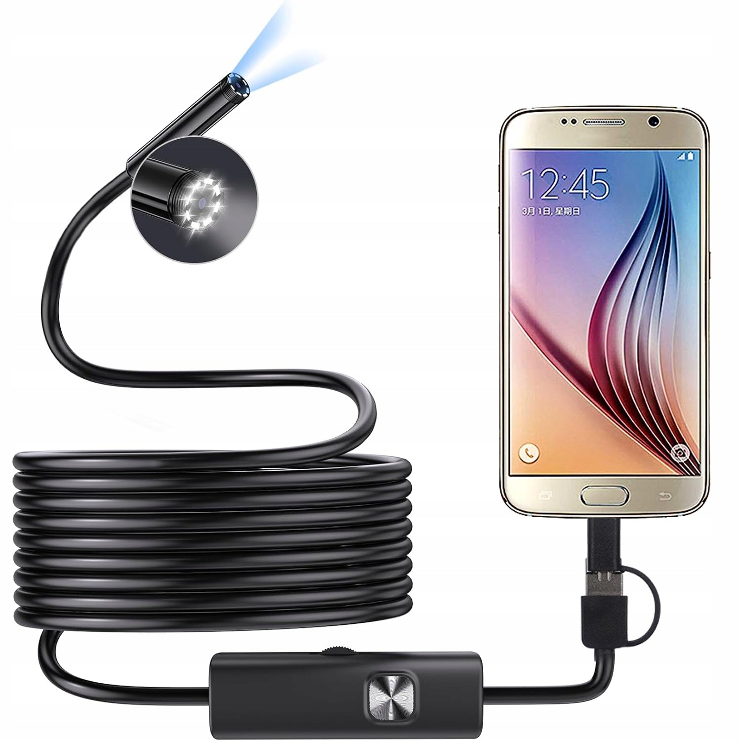 2M LED USB 3IN1 ENDOSCOPE INSPECTION CAMERA FOR ANDROID PHONE PC HD IP67