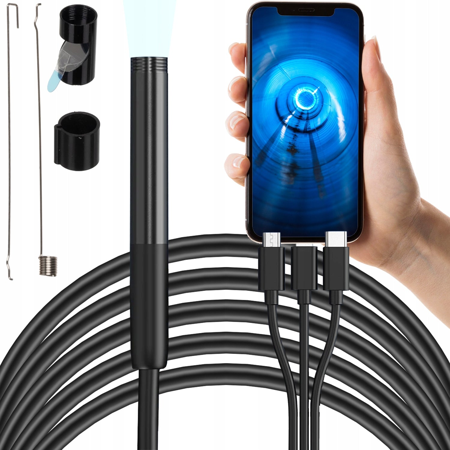 2M LED USB-C 3IN1 ENDOSCOPE INSPECTION CAMERA FOR ANDROID PHONE PC HD IP67 Manufacturer code 23020
