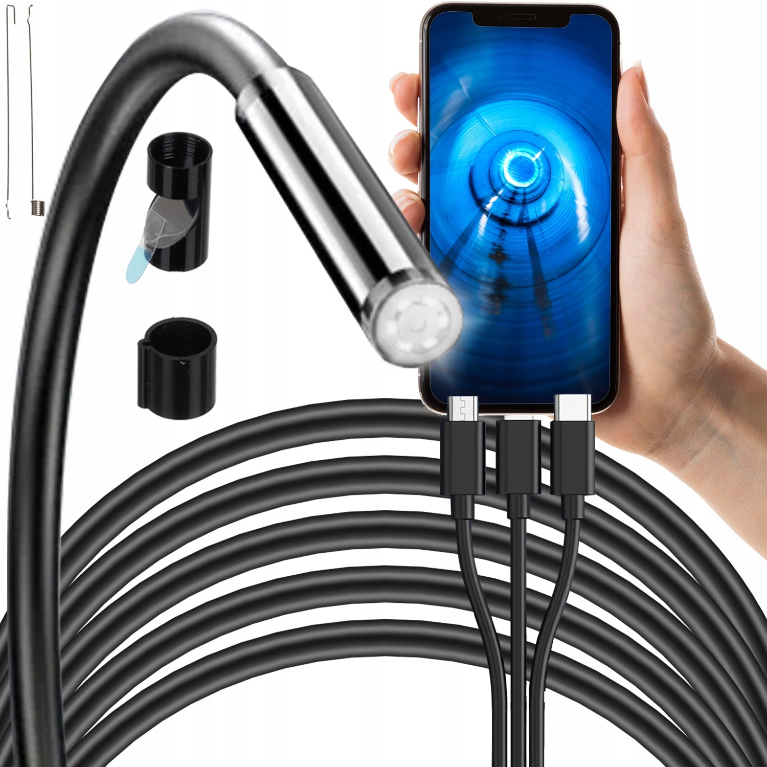 2M LED USB-C 3IN1 ENDOSCOPE INSPECTION CAMERA FOR ANDROID PHONE PC HD IP67