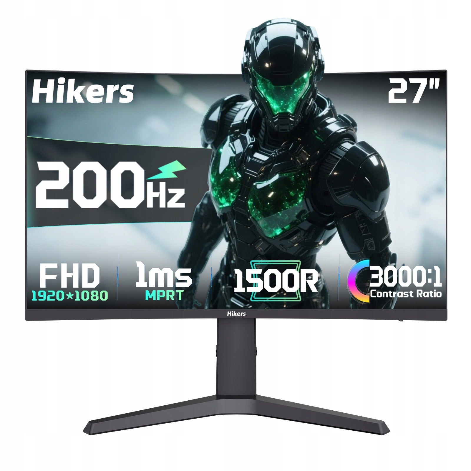 2×Monitor LED Full HD 27" Hikers 1920x1080 VA IPS 200Hz 1ms HDMI DP