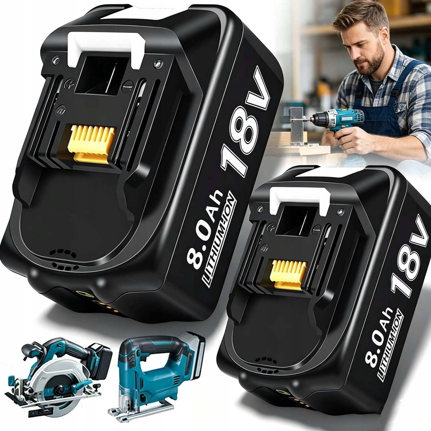 2PCS BATTERY 8AH 18V TO MAKITA TOOL BL1860 BL1850 BL1840