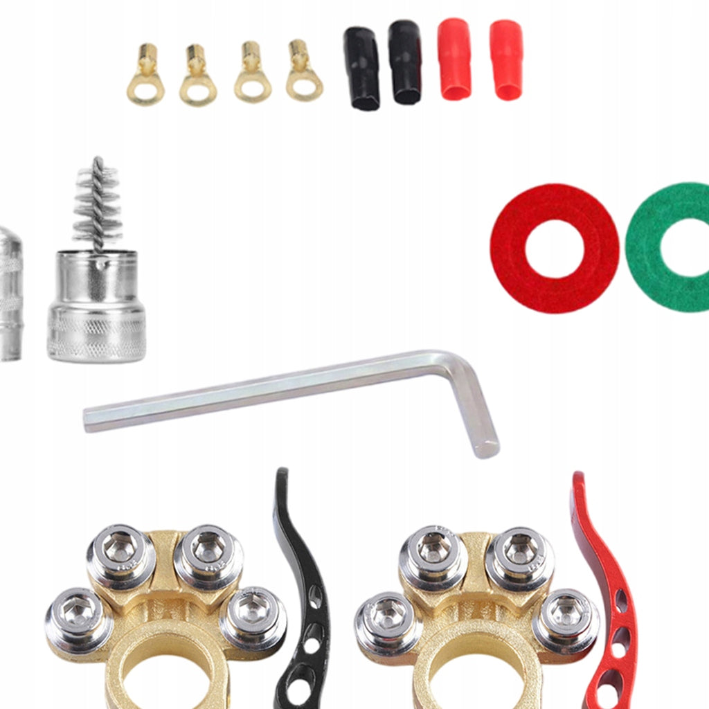 2PCS Battery Terminal Connectors Kits with Washers Brushes for SAE Set B Brand no brand
