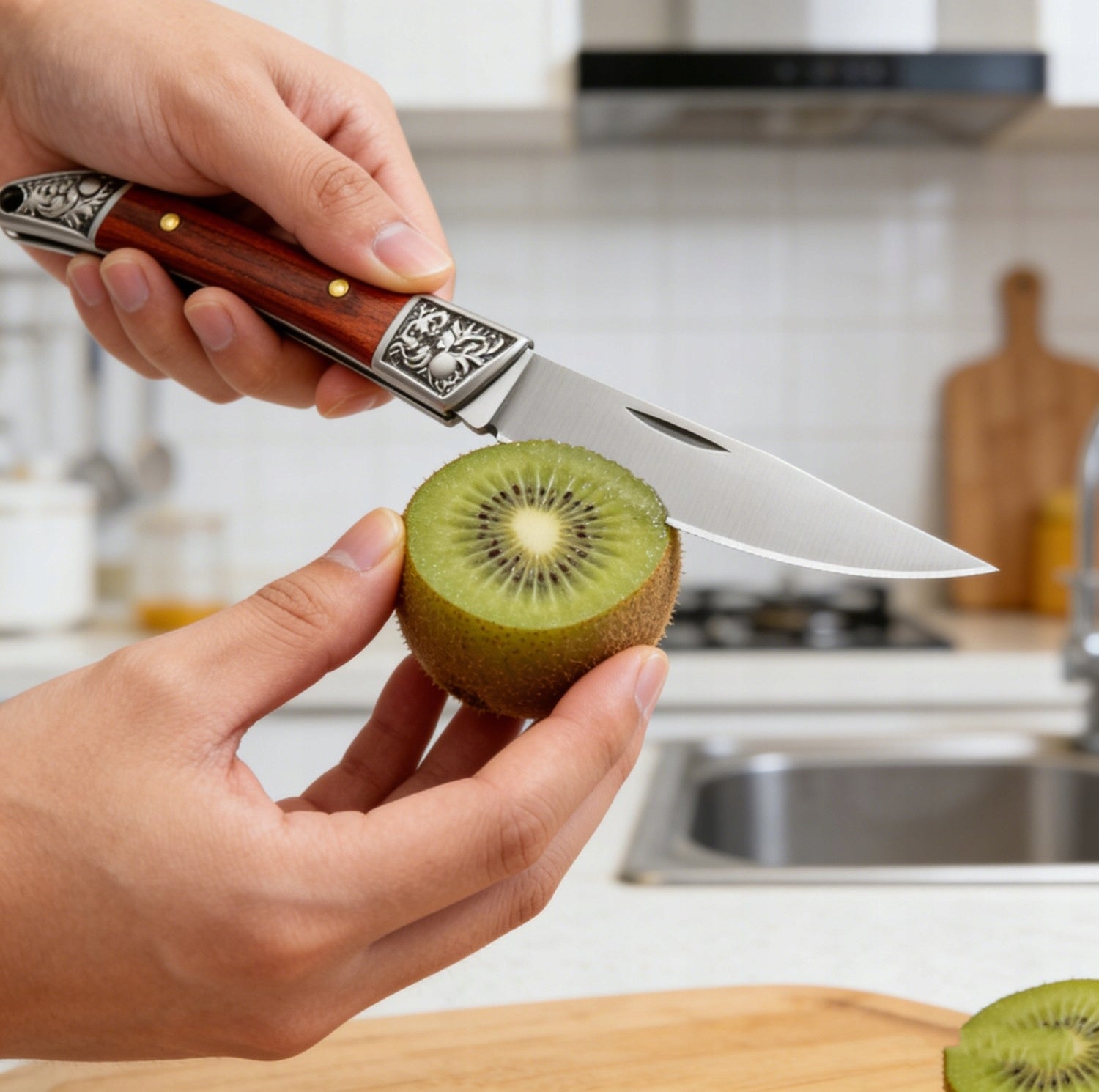 2PCS Chef's Hunting Knife Blade POCKET KNIFE FOLDING FRUIT VEGETABLE PEELING Packaging status original