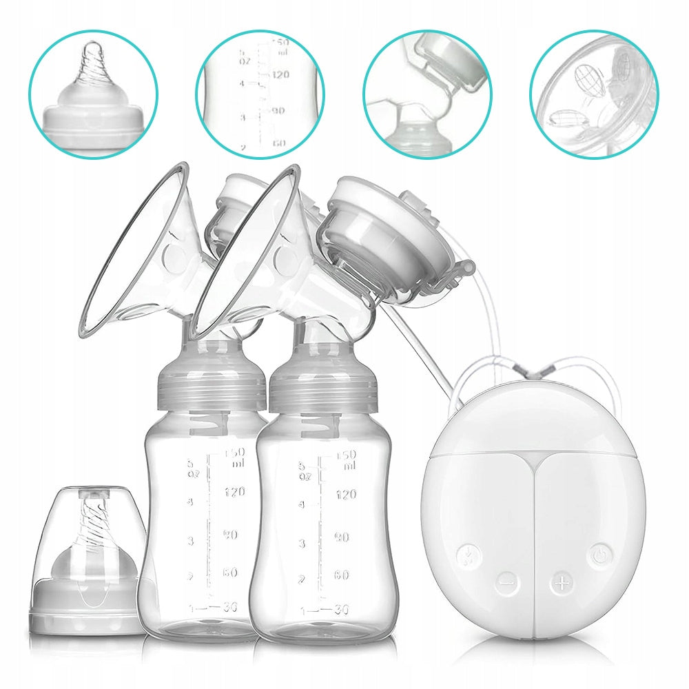 2PCS ELECTRIC BREAST PUMP DOUBLE-SIDED QUIET 2 MODES 9 LEVELS PORTABLE Packaging status original