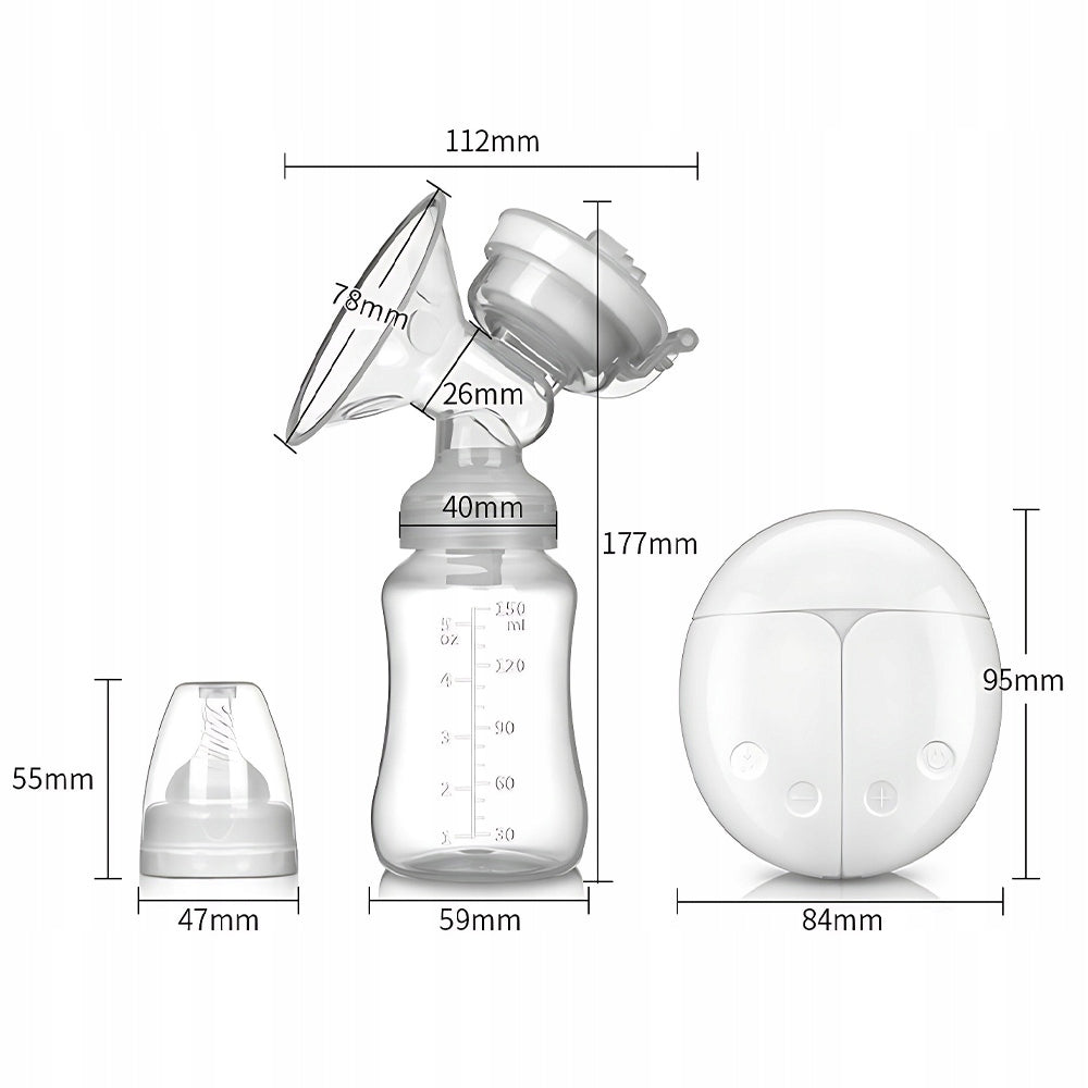2PCS ELECTRIC BREAST PUMP DOUBLE-SIDED QUIET 2 MODES 9 LEVELS PORTABLE