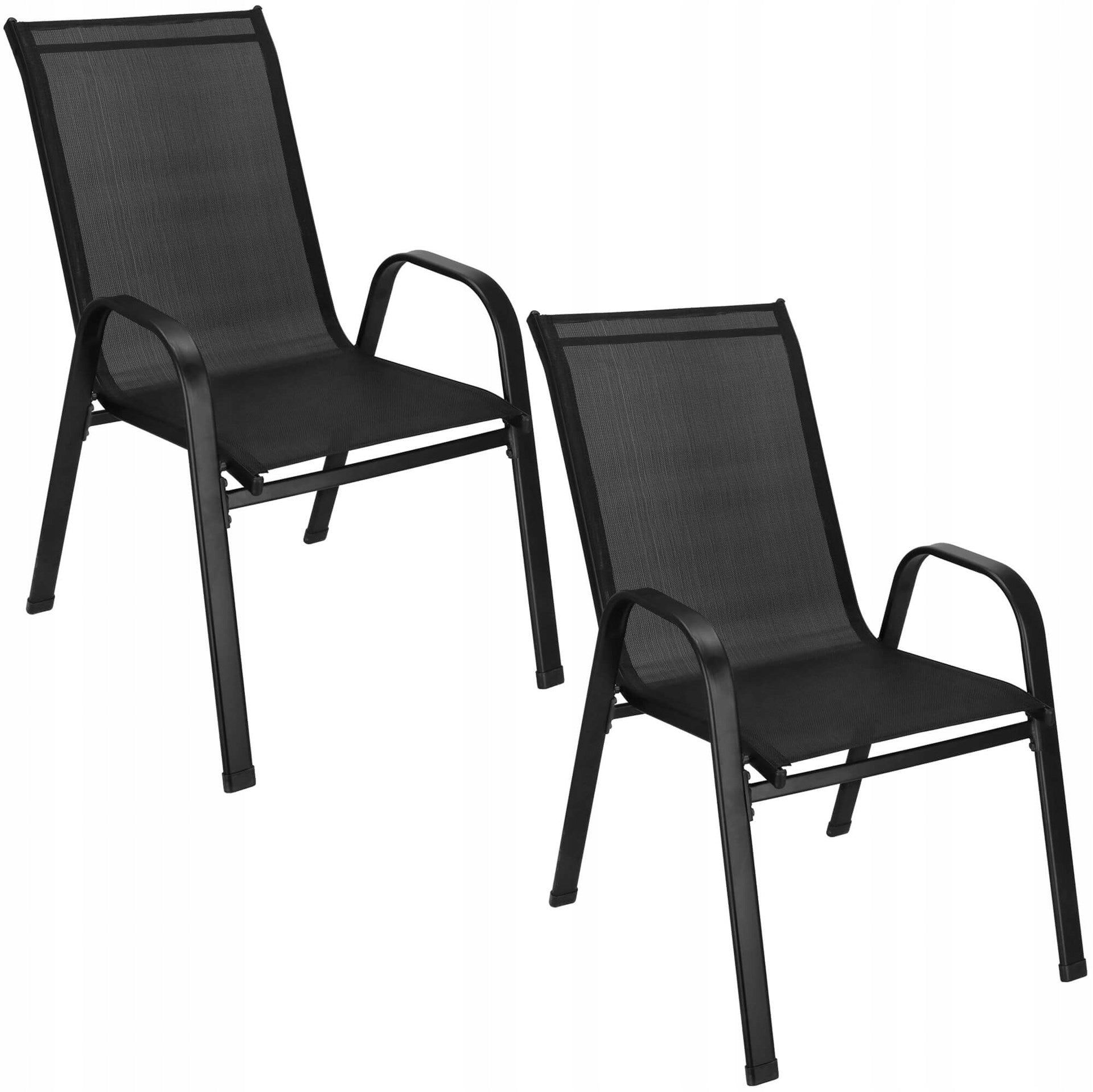 2PCS GARDEN CHAIR BALCONY TERRACE CHAIR GARDEN STRONG BLACK SET