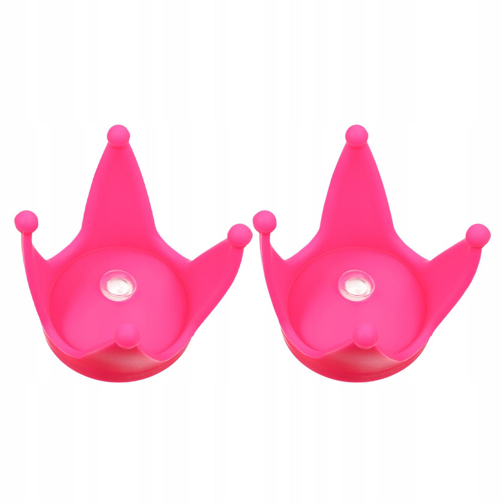 2PCS ROSY RUBBER HELMET DECORATIONS WITH HORNS FOR MOTORCYCLE & SKI HELMETS Color pink