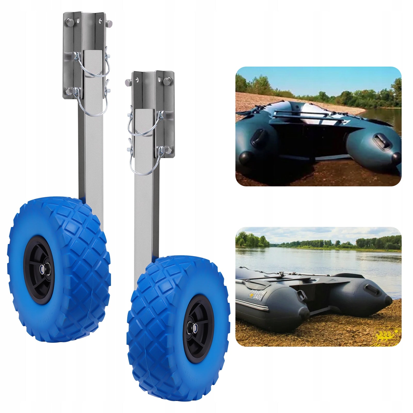 2PCS Trailer Wheel Inflatable Boat Trailer Wheel Kayak Cart