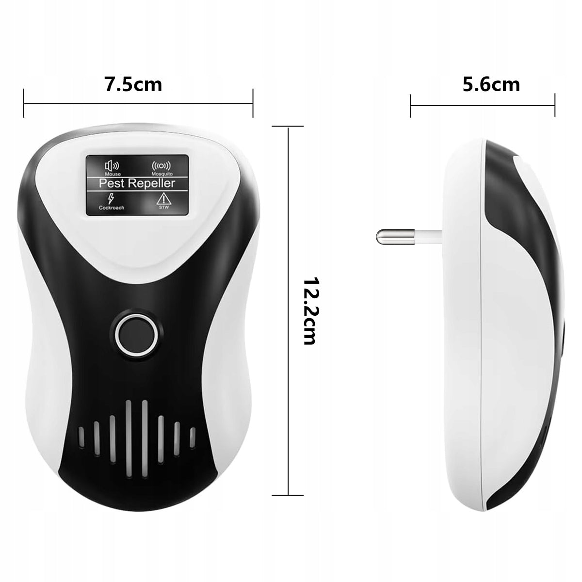 2PCS Ultrasonic repellent for bed bugs, rodents, etc. with LCD Kind other