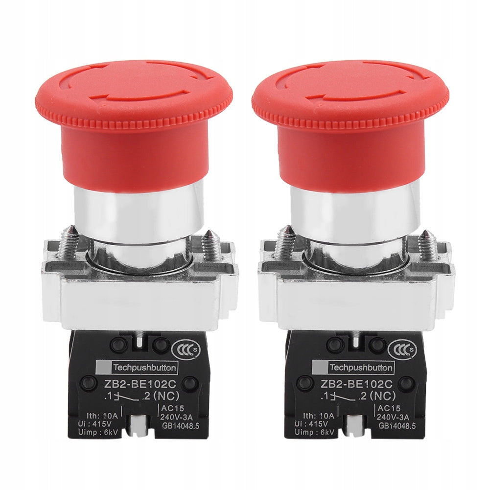 2PCS red emergency sign stop switch button 22mm R7