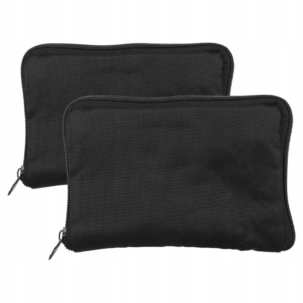 2Pcs Black Diabetic Travel Organizer Bag with Zipper for Medical Supplies