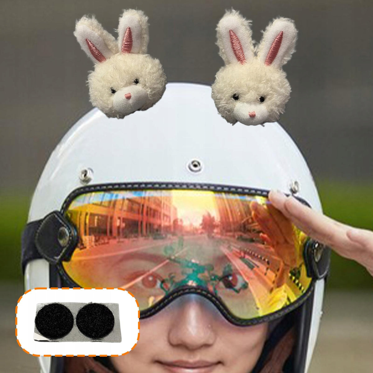 2Pcs Helmet Decorations Small Attachment for Motorcycle Cycling White Manufacturer no brand