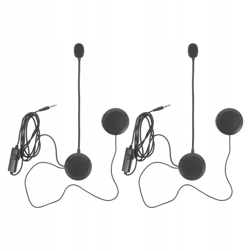 2Pcs Motorcycle Helmet Headset with Microphone, Clear Audio Black