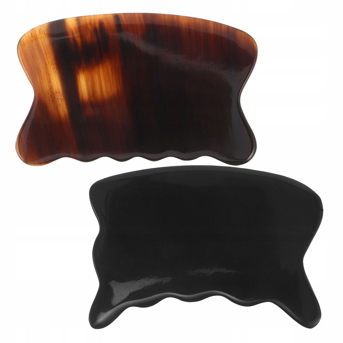 2Pcs Natural Ox Horn Gua Sha Massage Boards for Face and Body Kind face