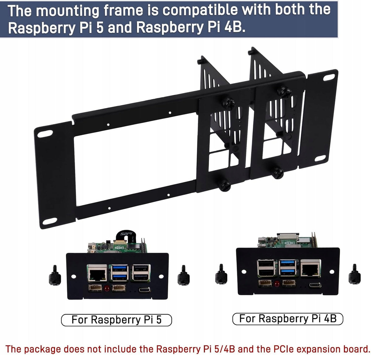 2U 10 INCH STAND HOLDER FOR 4 RASPBERRY PI 5/4B/3B+ RACK Manufacturer code UCHWYT STOJAK RASPBERRY PI 2U RACK METAL