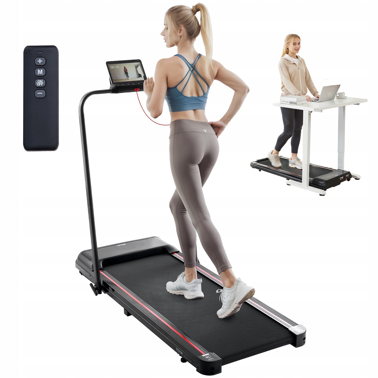 2W 1 2,5HP Folding Treadmill Load Capacity 120KG 1-12KM/H With LED Display