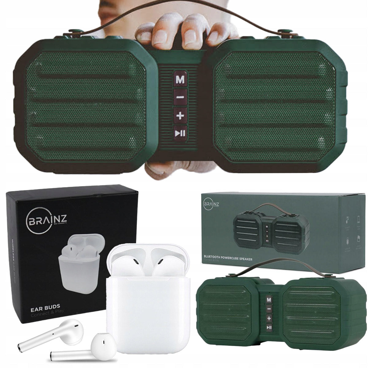 2X BLUETOOTH BASS CHARGE WIRELESS SPEAKER + BI WIRELESS HEADPHONES