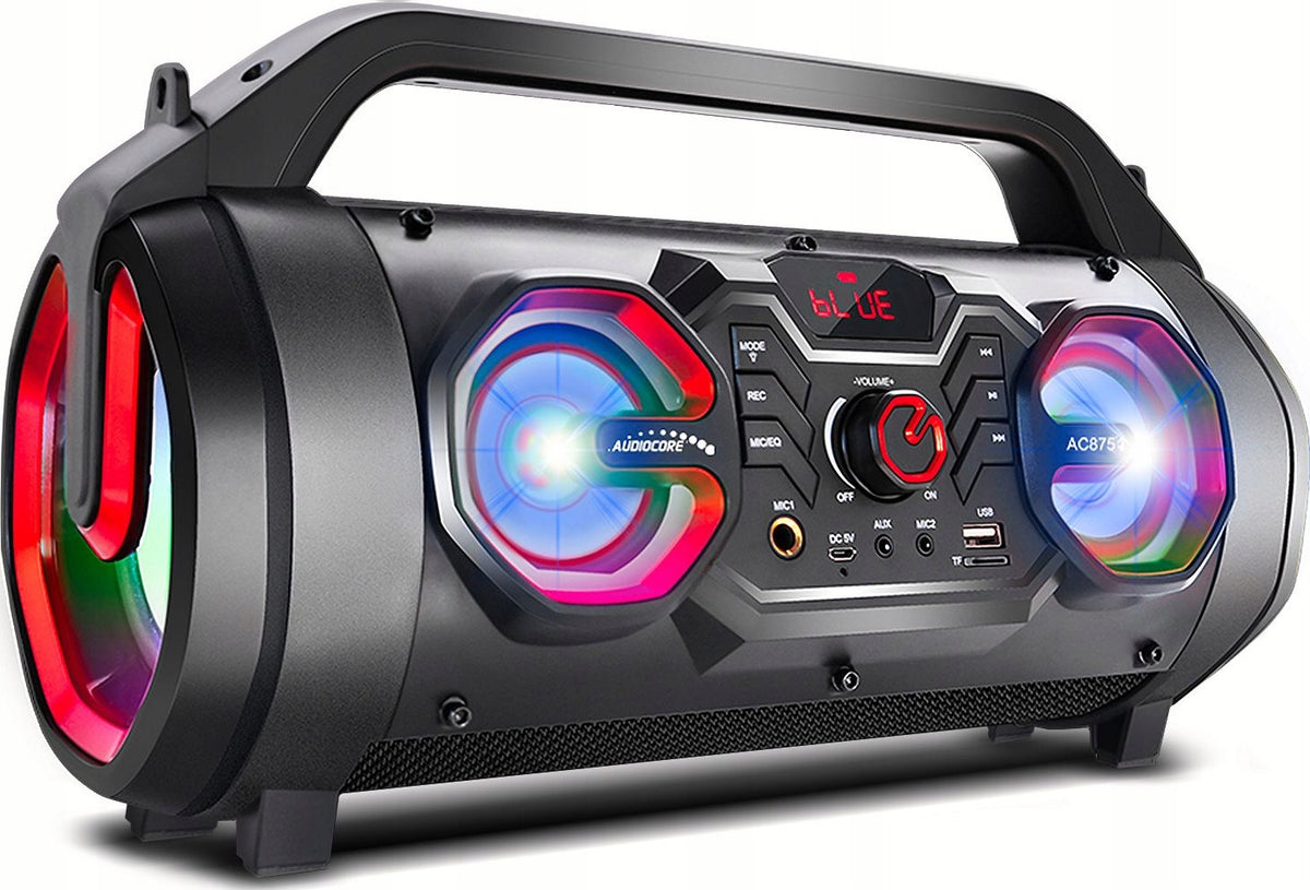 2X BLUETOOTH SPEAKER WITH RADIO LARGE WIRELESS MICROPHONE INPUT FOR KARAOK