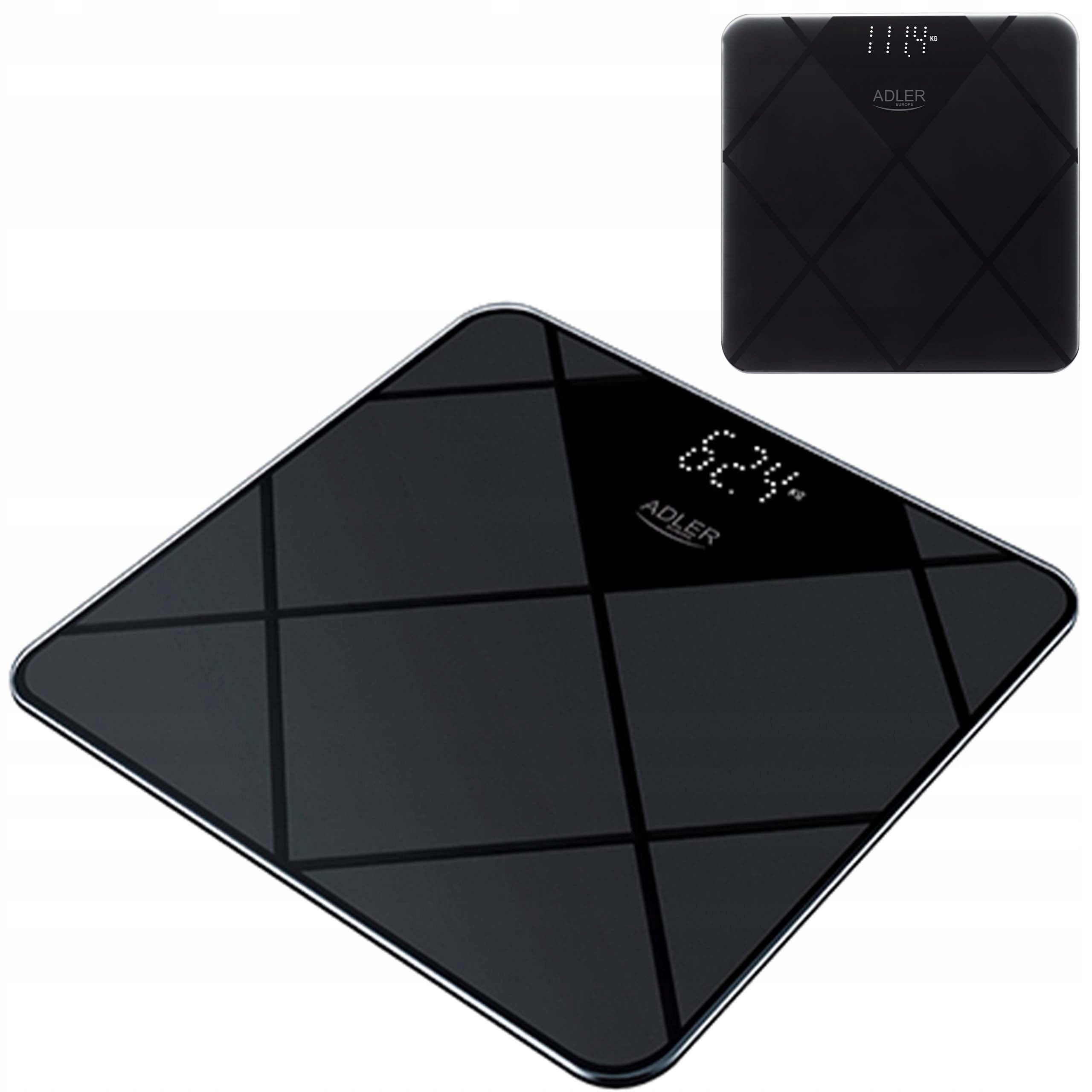 2X Bathroom scale electronic glass precision up to 150kg LCD black