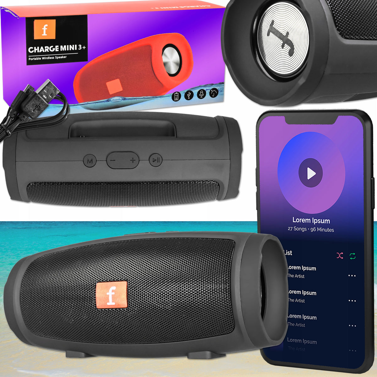 2X Bluetooth Speaker, Blue, 8,7 x 7,5 x 4,1 cm Brand no brand