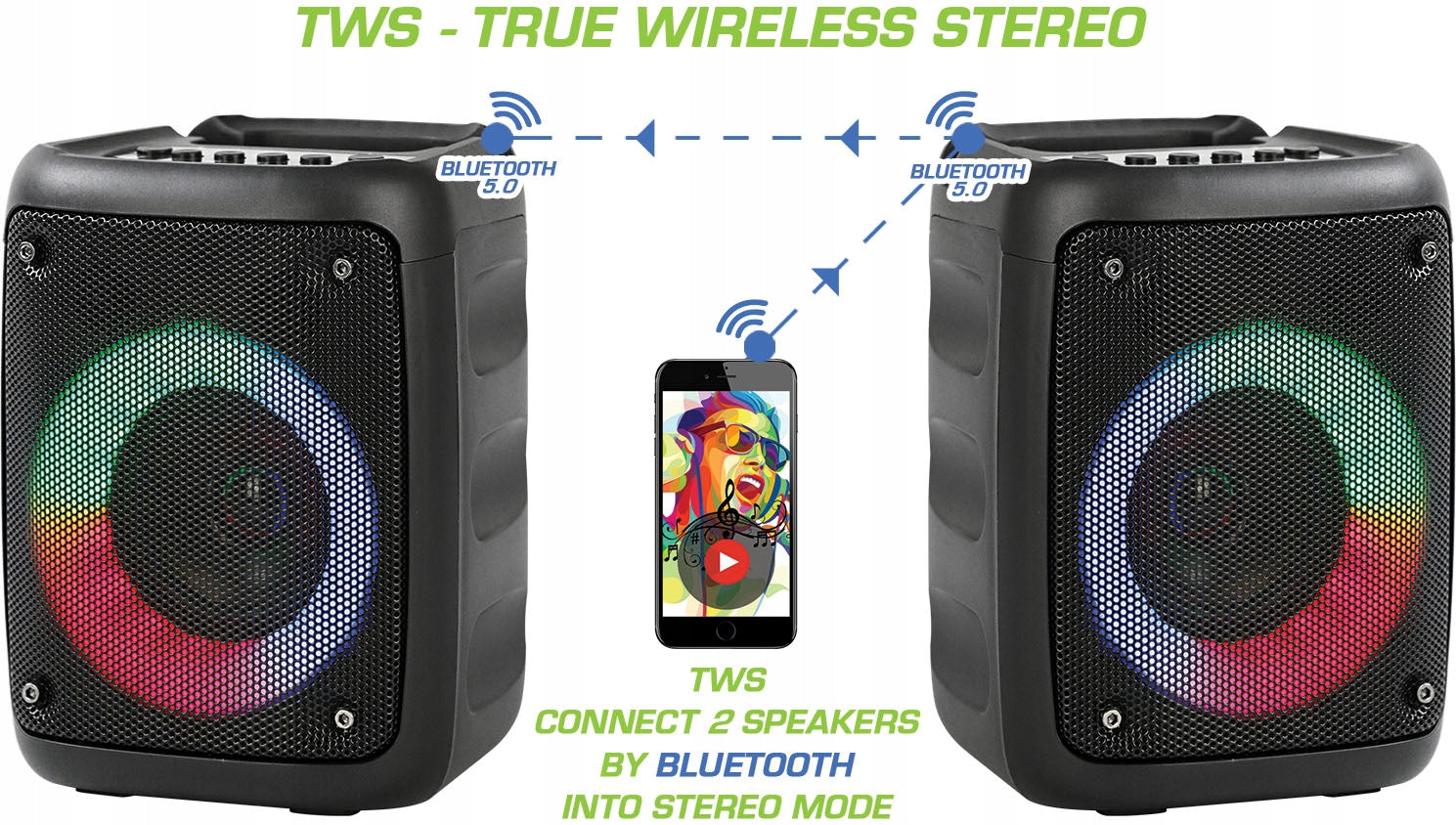 2X Bluetooth Speaker Rebeltec STAGE 180 Model other