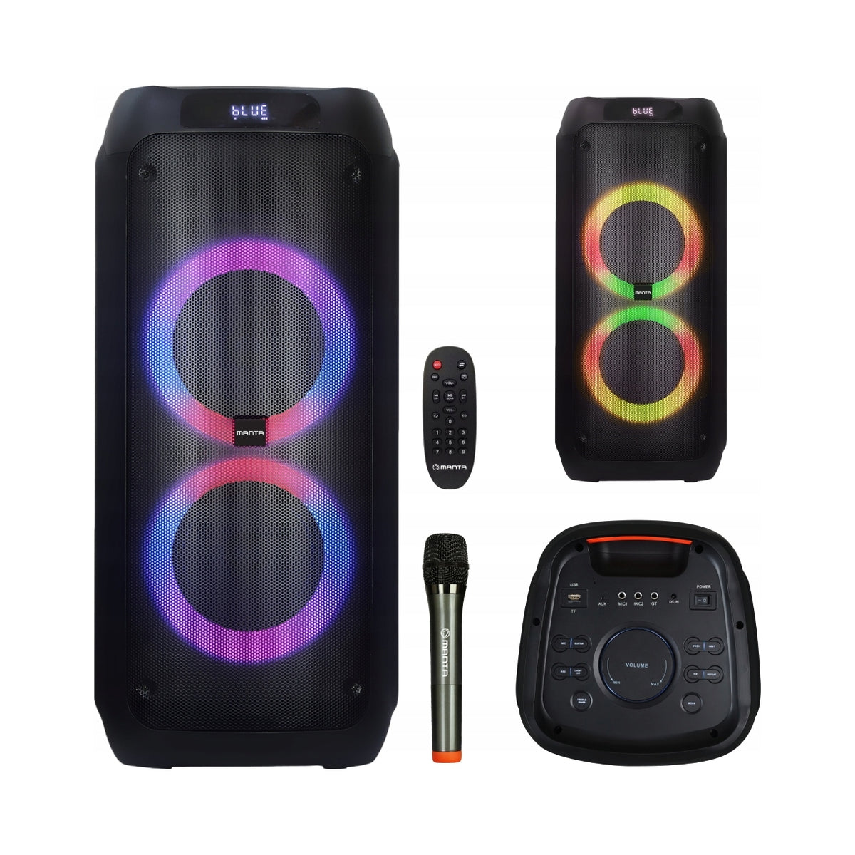 2X Bluetooth speaker Karaoke Manta 2x8' Manta ATTIS microphone SPK0802B120 ra