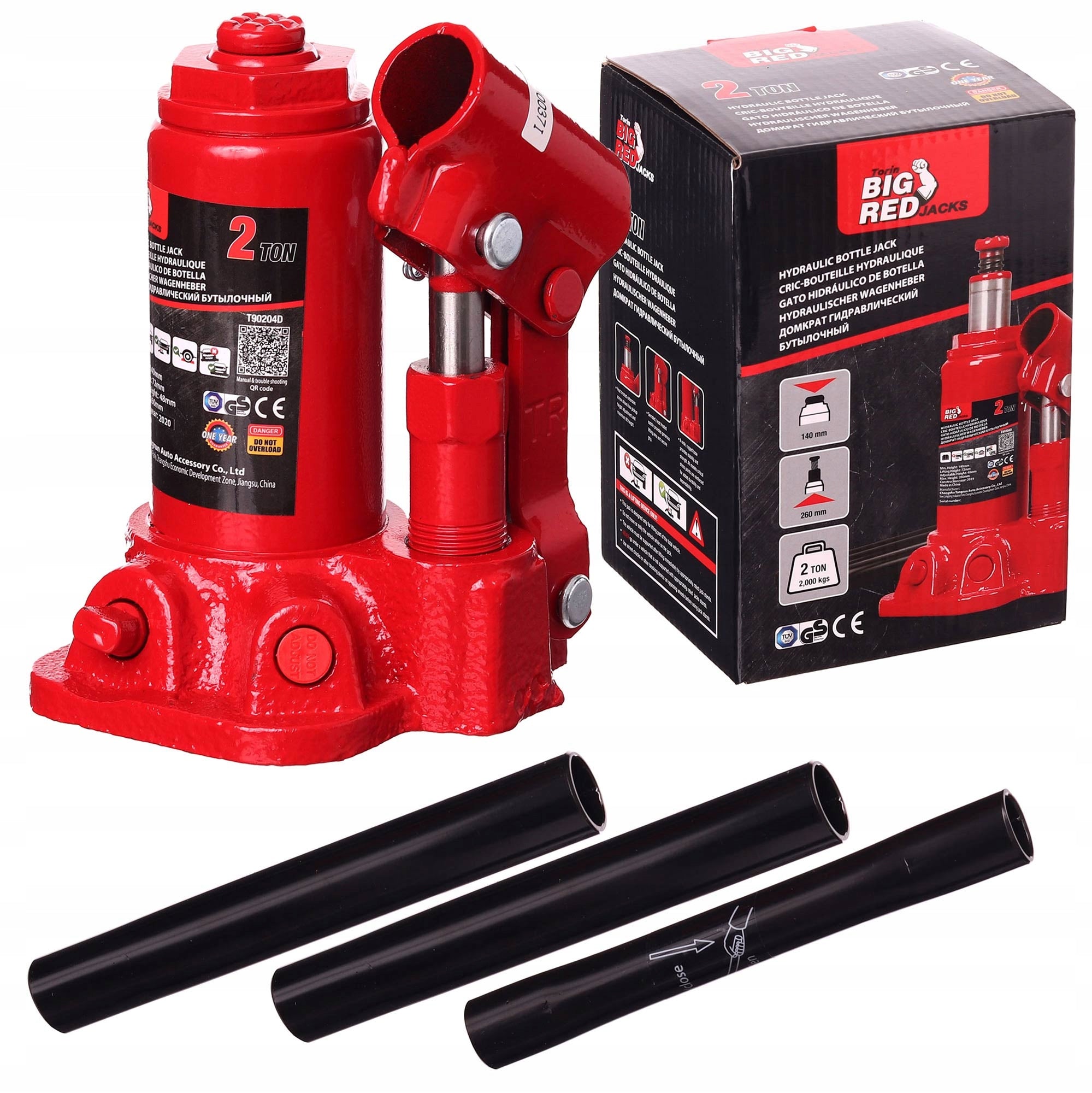 2X CAR HYDRAULIC POST LIFT 2 TON 2T 140-260mm 2000KG Brand Big Red