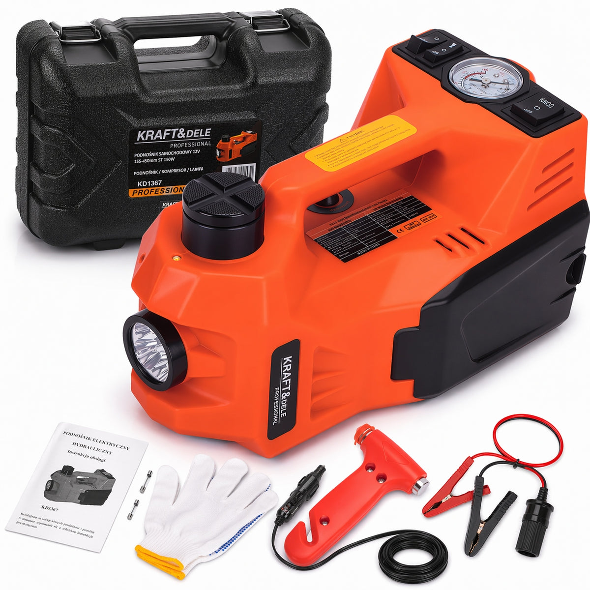 2X CAR LIFT 5T ELECTRIC 150W 155-450mm COMPRESSOR FLASHLIGHT 5w