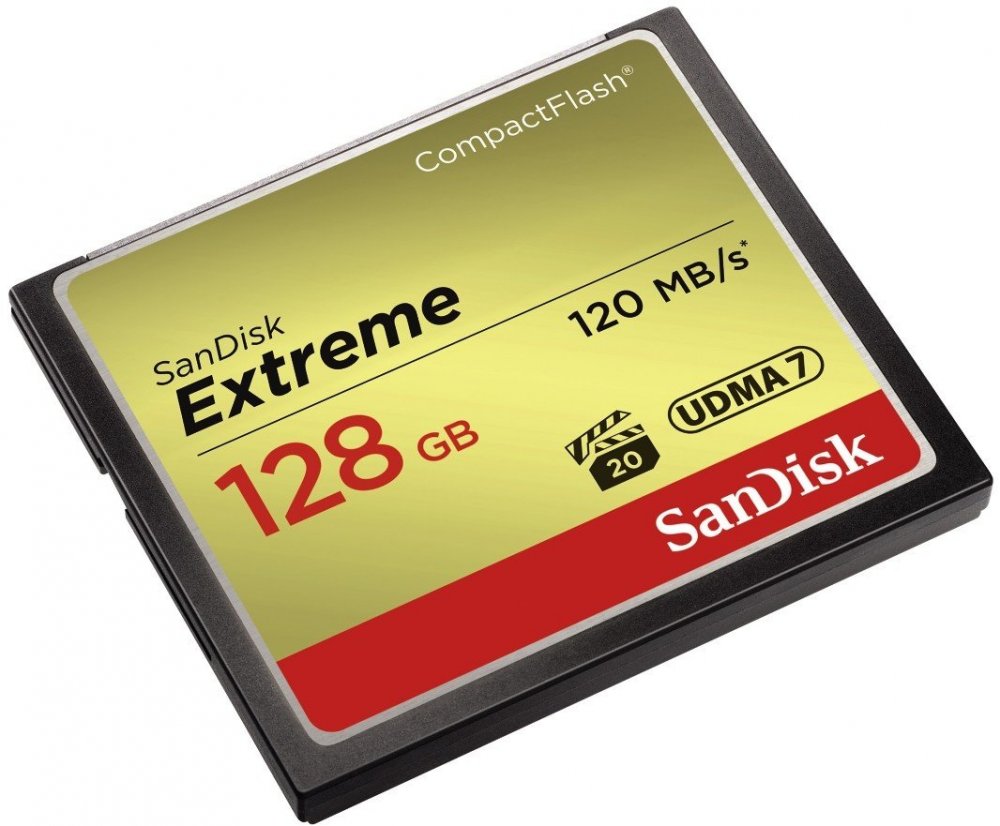 2X CF card Sandisk 128GB Extreme write 85MB/s read 120MB/s Model SDCFXSB-128G-G46
