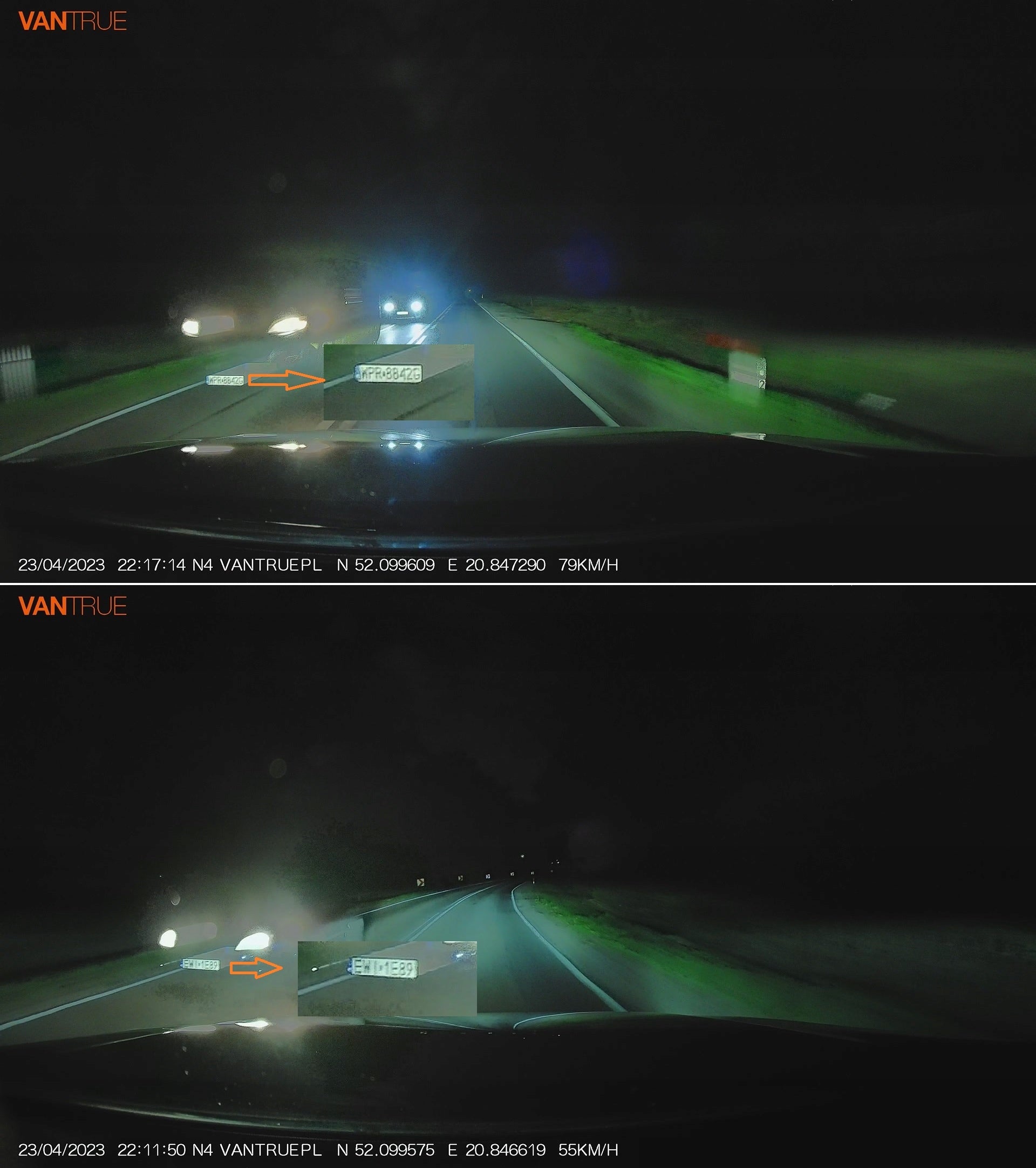 2X Car camera Vantrue N4 PRO 3CH 4K/3,19"/155 Brand Vantrue