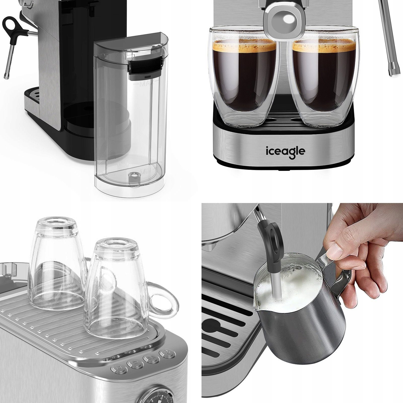 2X Coffee Maker, 1350 W, Espresso & Cappucicno, 20 Bar & Thermoblock