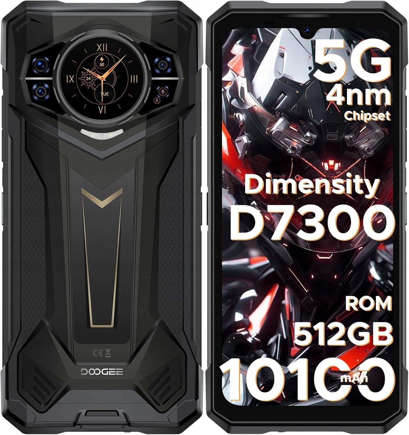 2X DOOGEE S200 Plus 5G 16+20/512GB 10100mAh, Black