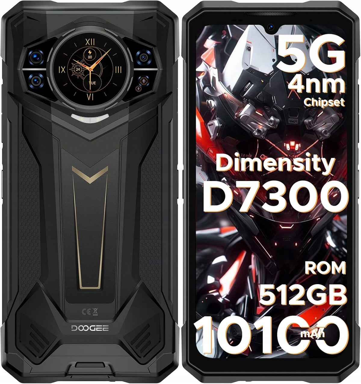2X DOOGEE S200 Plus 5G 16+20/512GB 10100mAh, Black