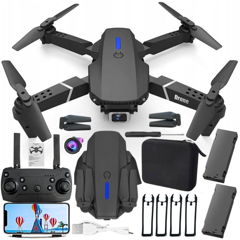2X DRONE E99 PRO WiFi CASE GREY 2 CAMERAS 3 BATTERIES SUITCASE Brand no brand