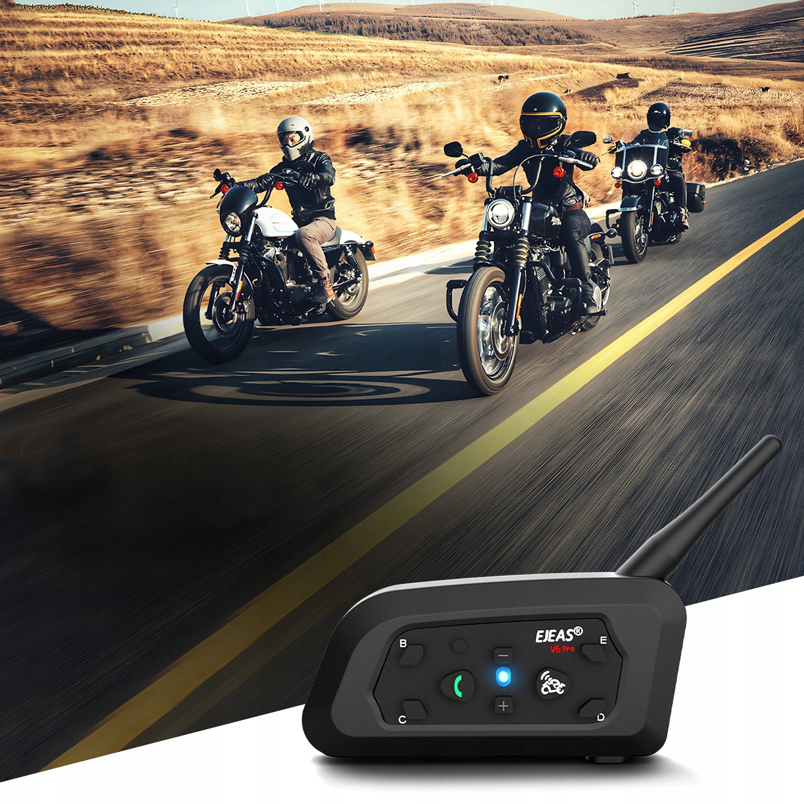 2X EJEAS V6 PRO + MOTORCYCLE INTERCOM 1 USB-C BLUETOOTH helmet Manufacturer Ejeas