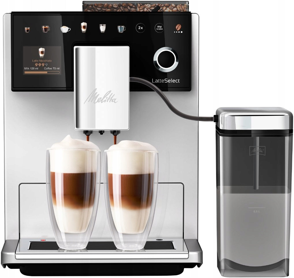 2X ESPRESSO MACHINE MELITTA LatteSelect silver-black F63/0-211 Model LatteSelect F63/0-211