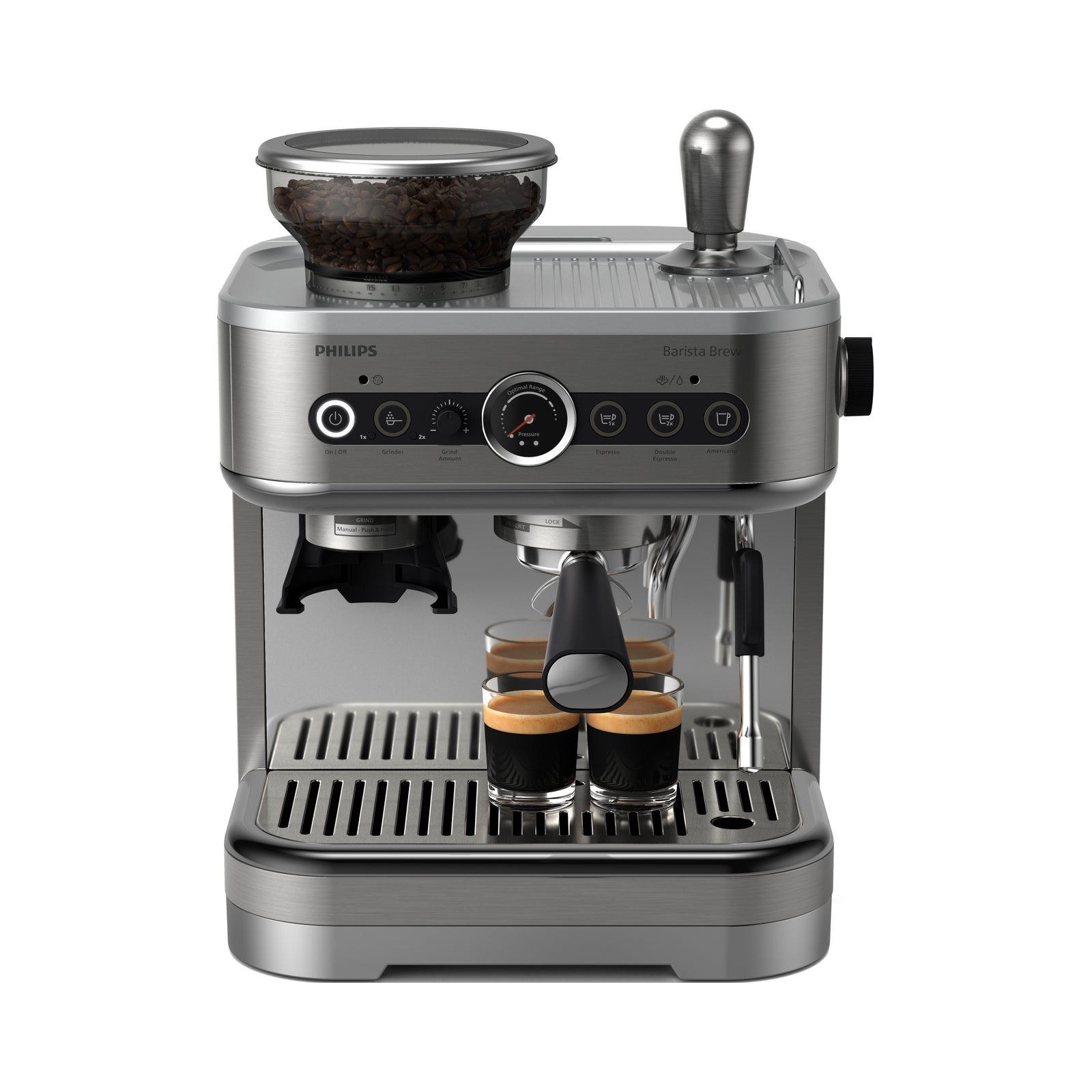 2X ESPRESSO MACHINE PHILIPS ESPRESSO MACHINE BARISTA PSA3218/01 SILVER