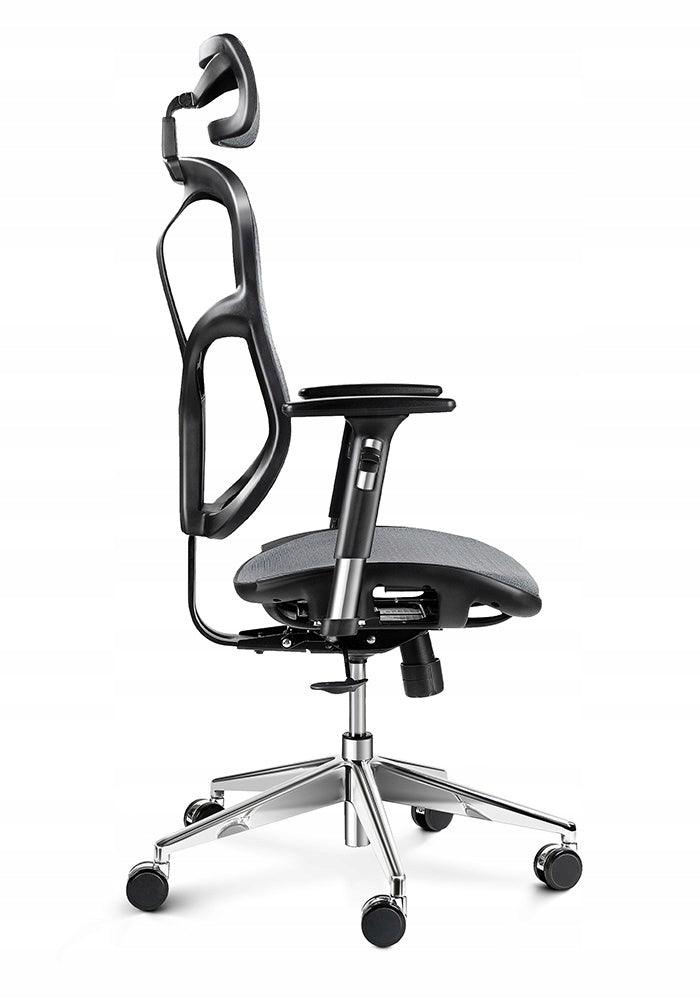 2X Ergonomic chair Diablo Chairs V-Basic Black and grey Furniture depth 68 cm
