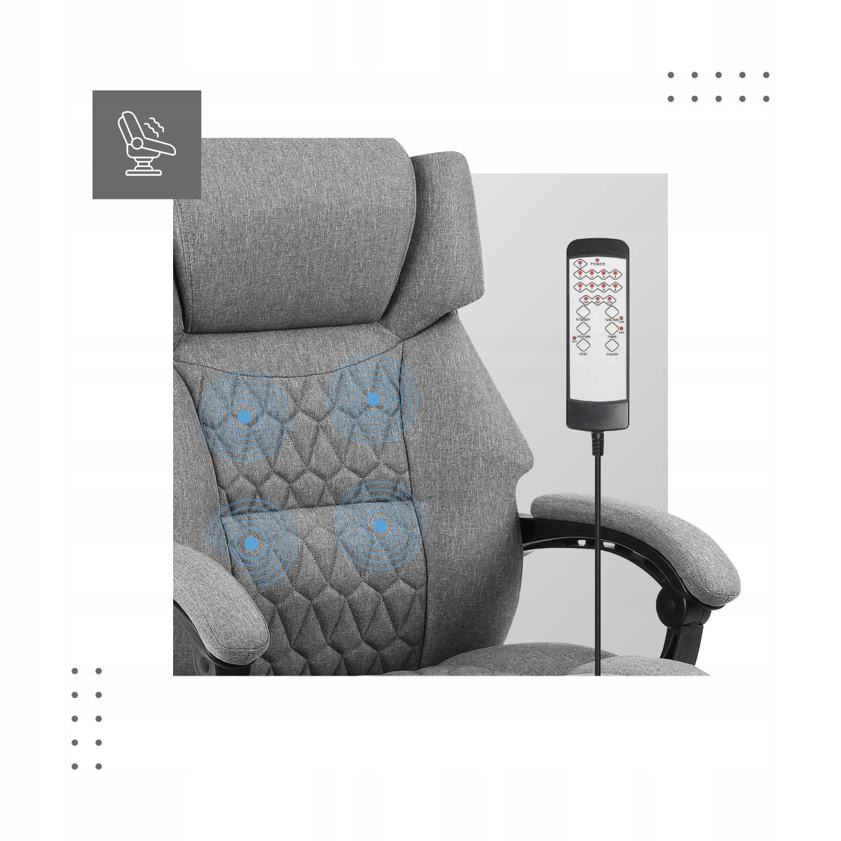 2X Ergonomic chair Huzaro Boss 6.0 Grey Furniture depth 65 cm
