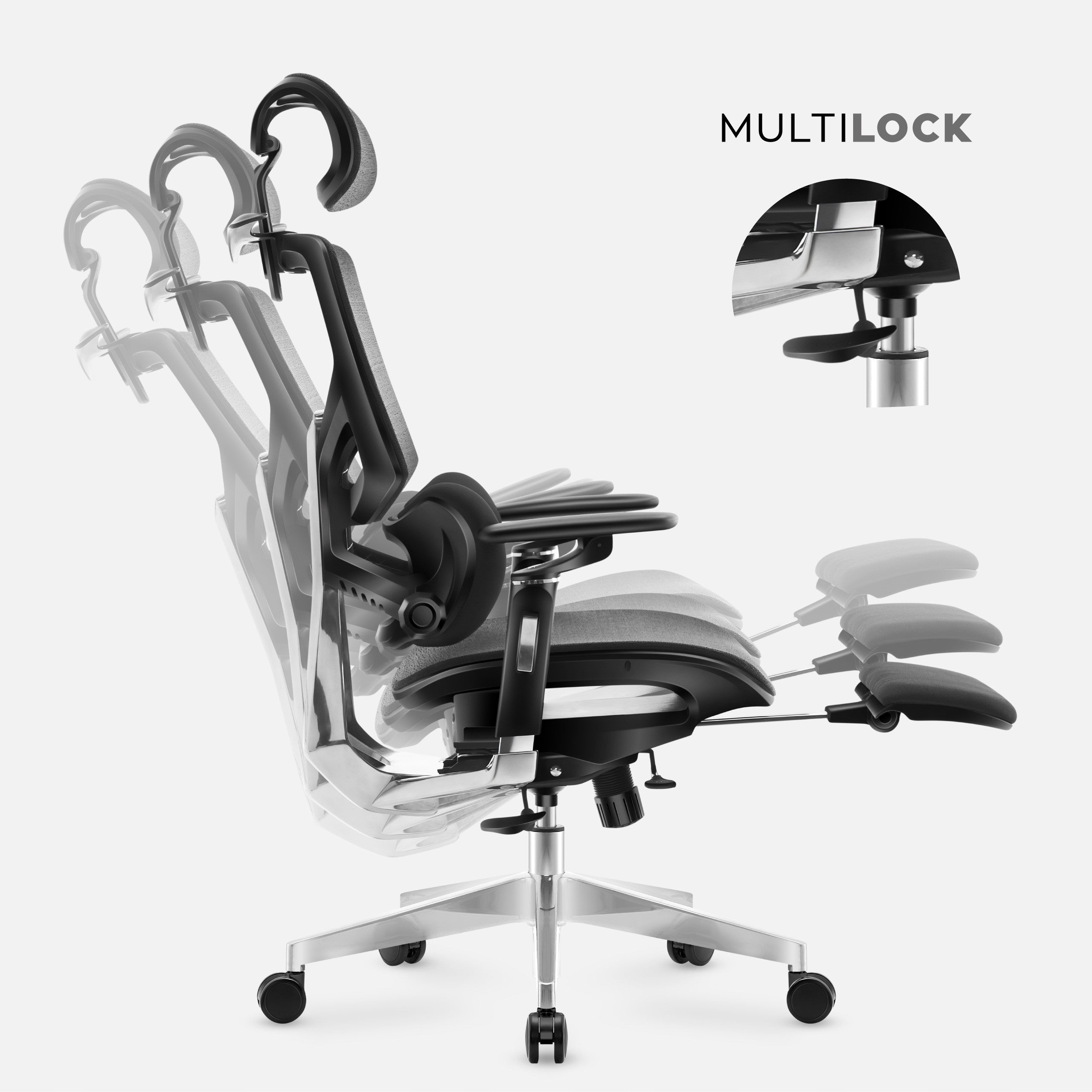 2X Ergonomic chair Huzaro Expert 9.6 Black Furniture depth 52 cm